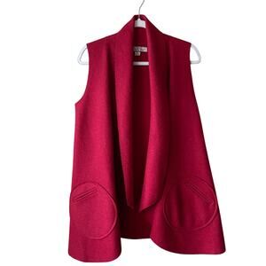 Beyond Threads Felt Alpaca Wool Drapey Lagenlook Red Vest